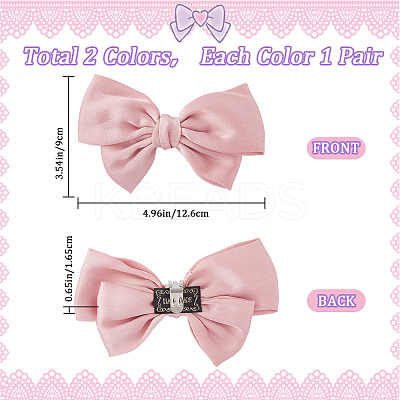 4Pcs 2 Colors Polyester Bowknot Shoe Decorations FIND-GF0005-01-1