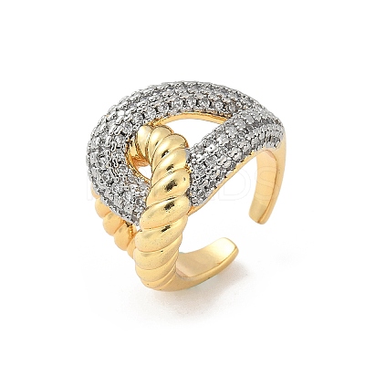Brass Micro Pave Cubic Zirconia Rings RJEW-D307-04G-B-1
