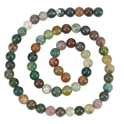 2 Strands Round Natural Indian Agate Gemstone Beads Strands G-AN0001-03-1