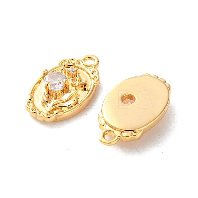 Brass Micro Pave Clear Cubic Zirconia Pendants KK-L221-005G-1