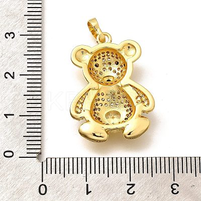 Rack Plating Brass Micro Pave Cubic Zirconia Pendants KK-L226-006G-01-1