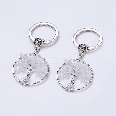 Natural Quartz Crystal Keychain KEYC-E023-03G-1