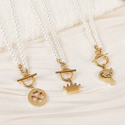 304 Stainless Steel Pendant Necklaces NJEW-SZ0001-34-1