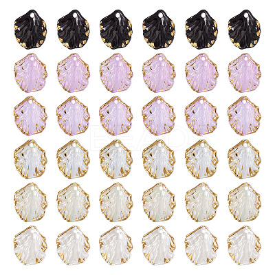 120Pcs 6 Colors Opaque Acrylic Pendants RESI-TA0002-97-1