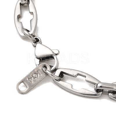 304 Stainless Steel Cross Link Chain Necklaces for Women Men NJEW-JN05431-02-1