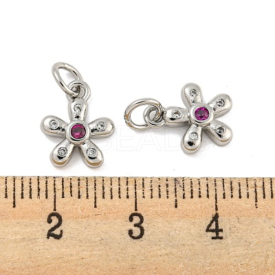 Brass Micro Pave Cubic Zirconia Pendants KK-G490-28B-P-1