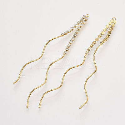 Brass Tassel Big Pendants KK-T054-03G-NF-1