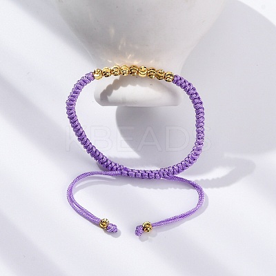 Polyester Cord Braided Bead Bracelets for Women BJEW-L698-01G-04-1