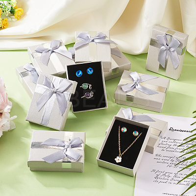 Rectangle Paper Jewelry Gift Boxes with Bowknot CON-TAC0010-89B-1