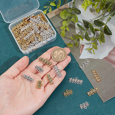 90Pcs 6 Styles Tibetan Style Zinc Alloy Chandelier Components Links FIND-PH0020-40-1