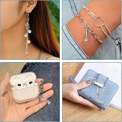 50Pcs Tibetan Style Zinc Alloy Broom Pendants TIBEP-YW0002-15-1