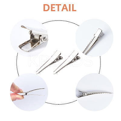 50Pcs 5 Styles Iron Alligator Hair Clip Findings FIND-GF0008-06-1