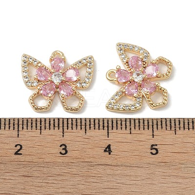 Brass Micro Pave Clear Cubic Zirconia Pendants KK-S367-18A-1