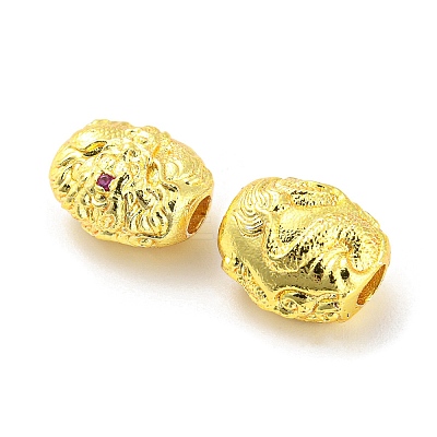 Brass Micro Pave Cubic Zirconia Beads KK-H452-25G-1