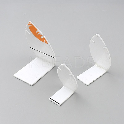 3Pcs 3 Sizes Leaf Shaped Acrylic Slant Back Jewelry Single Pendant Necklace Display Stands ODIS-WH20003-04-1