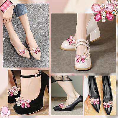 2Pcs Alloy Rhinestone Detachable Shoe Buckle Clips FIND-AR0004-59-1
