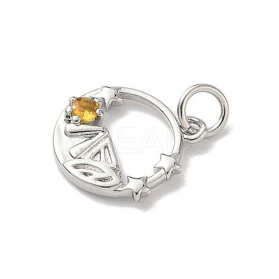 Brass Micro Pave Cubic Zirconia Charms KK-A273-16P-1