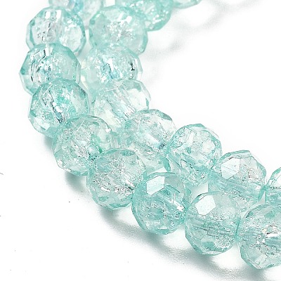 Transparent Crackle Glass Beads Strands CCG-L050-01B-07-1