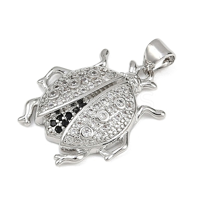 Brass Micro Pave Cubic Zirconia Pendants KK-A260-07B-P-1