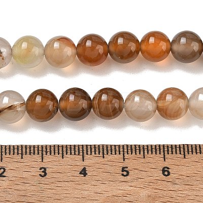 Dyed Natural Agate Round Beads Strands X-G-E321B-8mm-01-1