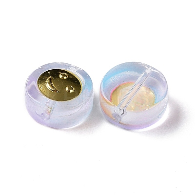 Transparent Spray Painted Glass Beads GLAA-I050-15H-1