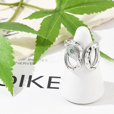 Brass Micro Pave Clear Cubic Zirconia Cuff Rings for Women Men RJEW-Z080-03P-1