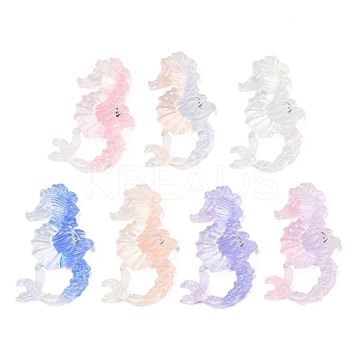 Luminous Ocean Transparent Resin Cabochons CRES-L045-02B-1
