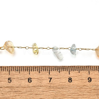 Gemstone Chip Link Chains for Women BJEW-G739-02G-1