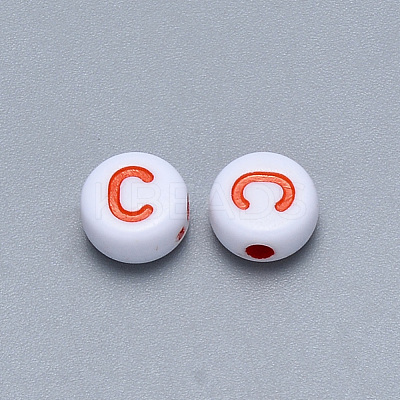 Craft Acrylic Horizontal Hole Letter Beads SACR-S201-11C-1