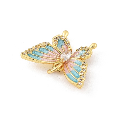 Brass Micro Pave Cubic Zirconia Pendants KK-K371-46G-03-1