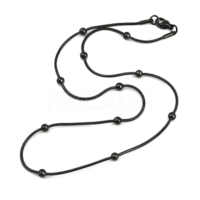 Ion Plating(IP) 304 Stainless Steel Round Snake Chain Necklaces STAS-G244-88B-B-1
