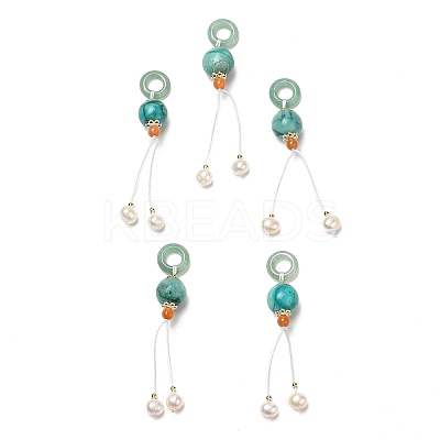 Natural Green Aventurine Donut Big Pendants G-K341-09G-1