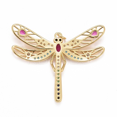 Rack Plating Brass Colorful Cubic Zirconia Pendants X-KK-M229-03G-1