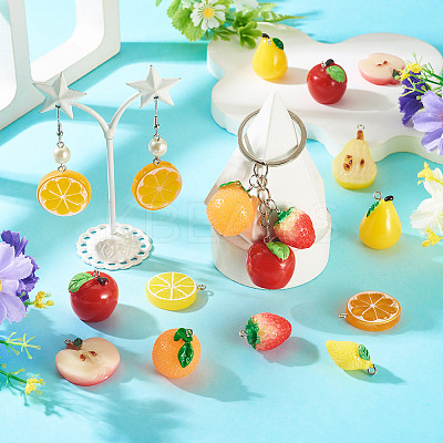 30Pcs 10 Styles Opaque Resin Pendants RESI-TA0005-60-1