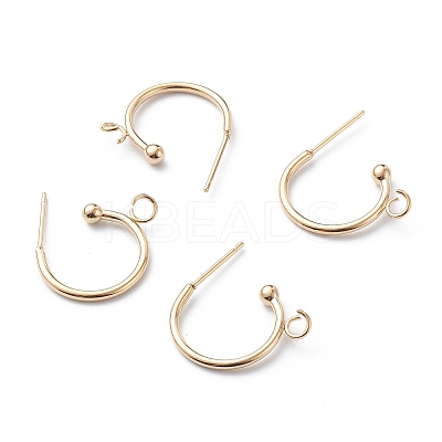 304 Stainless Steel Half Hoop Earrings X-STAS-Z028-B01-G-1