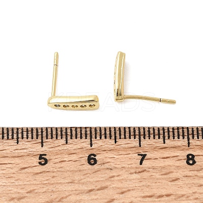 Teardrop Brass Micro Pave Clear Cubic Zirconia Stud Earrings LS-EJEW-H180-26G-1