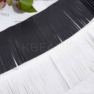 2M 2 Colors Faux Leather Fringe Trimmings DIY-GF0006-33-1