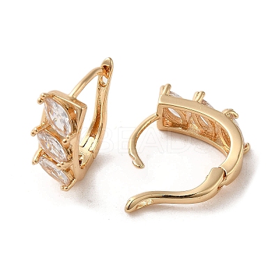 Brass Micro Pave Cubic Zirconia Hoop Earrings EJEW-C073-14KCG-1