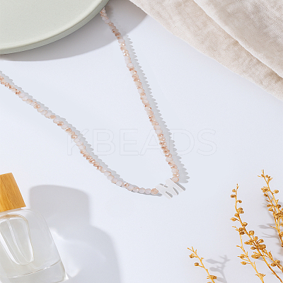 1Pc Glass Rondelle Beaded Necklaces NJEW-LP0007-23M-1