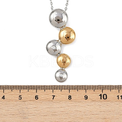 304 Stainless Steel Crystal Rhinestone Grape Pendant Necklaces for Women NJEW-K290-01GP-1