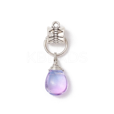 Electroplate Glass Pendants PALLOY-JF03577-1