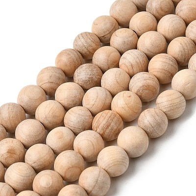 Natural Wood Beads Strands WOOD-B011-01A-4mm-1