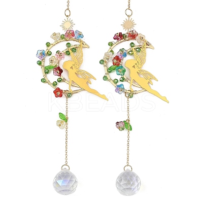 Stainless Steel Moon Fairy Suncatchers HJEW-JM04999-1