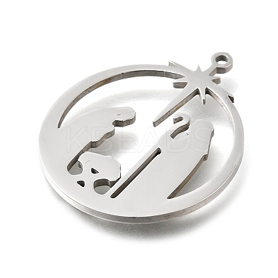 304 Stainless Steel Pendants STAS-S178-04P-1