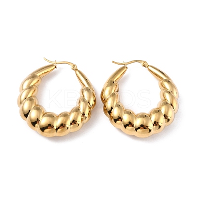Ion Plating(IP) 304 Stainless Steel Hoop Earrings EJEW-A059-01G-1