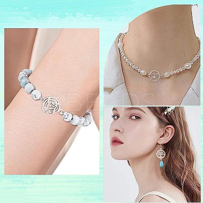 20Pcs 10 Styles Stainless Steel Connector Charms FIND-SC0004-70-1