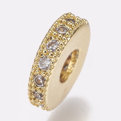 Brass Micro Pave Cubic Zirconia Bead Spacers ZIRC-K074-11B-01-1