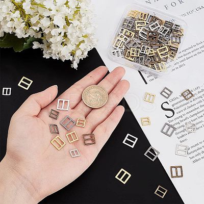 120Pcs 12 Style Alloy Slide Buckles FIND-FG0001-37-1