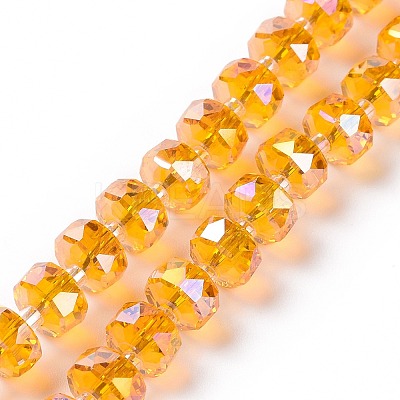 Transparent Electroplate Glass Beads Strands GLAA-E036-01A-1