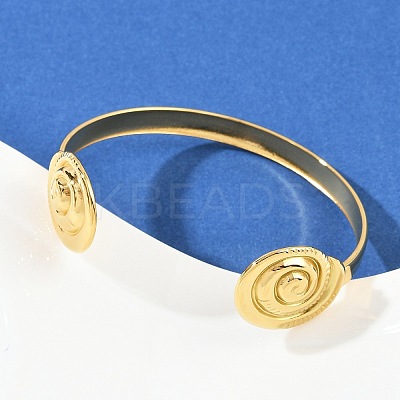 304 Stainless Steel Cuff Bangles for Women BJEW-C114-01G-1
